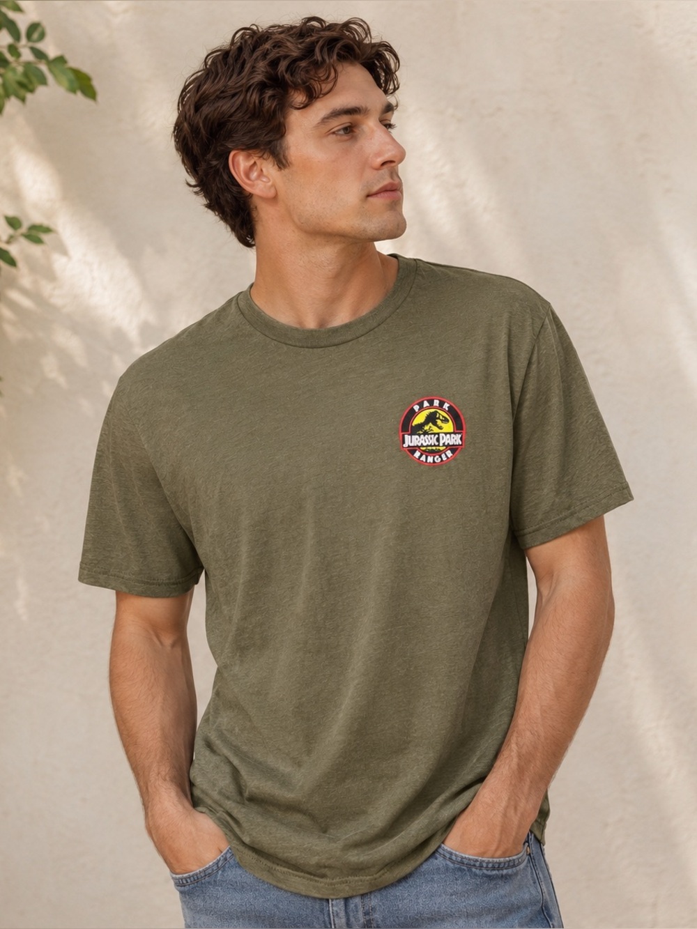 Jurassic World Park Ranger T-Shirt Men’s Medium Olive Green Graphic Tee